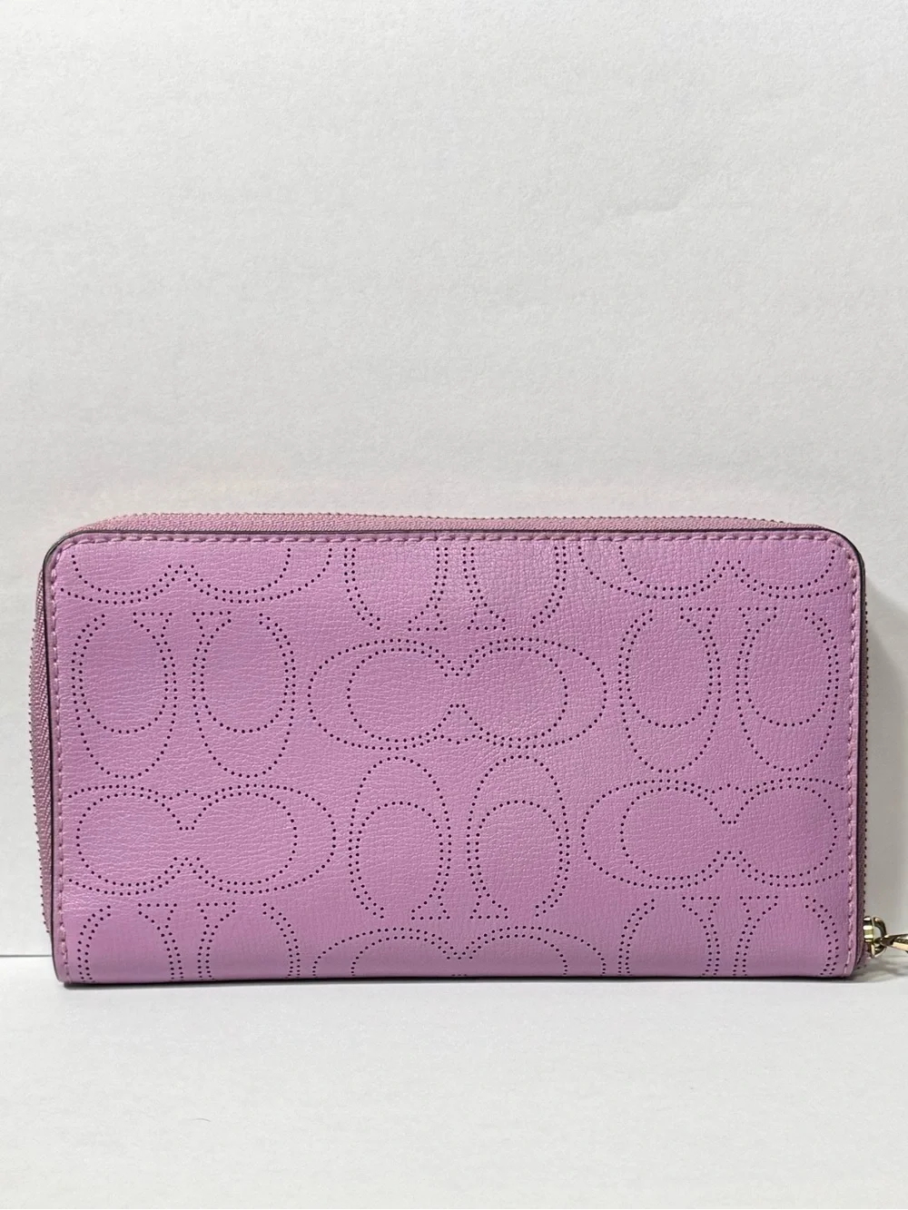 Coach Large Leather Signature Perforated Phone Wallet